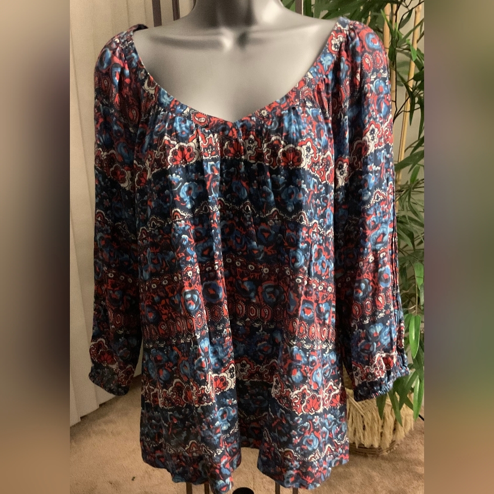 Lucky Brand Very Pretty Multicolor Patterned Top